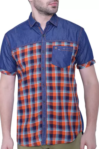 Men's half sleeve casual denim shirt | jeans shirt for men