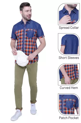 Men's half sleeve casual denim shirt | jeans shirt for men