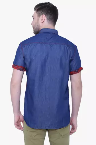 Men's half sleeve casual denim shirt | jeans shirt for men