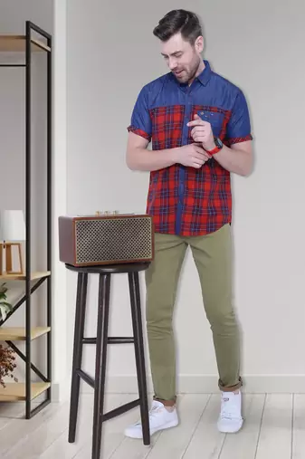 Men's half sleeve casual denim shirt | jeans shirt for men