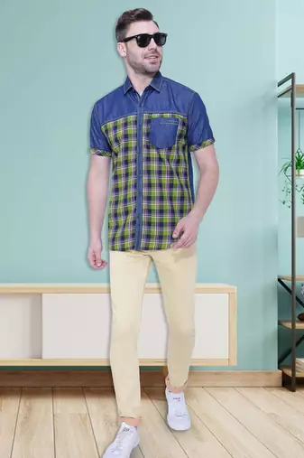 Men's half sleeve casual denim shirt | jeans shirt for men