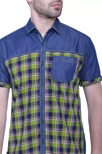 Men's half sleeve casual denim shirt | jeans shirt for men