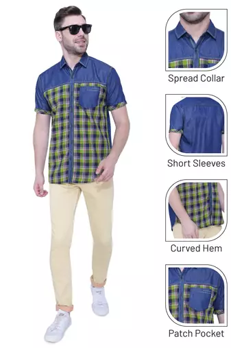 Men's half sleeve casual denim shirt | jeans shirt for men