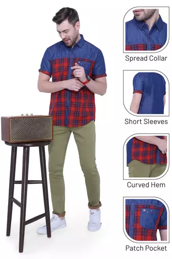 Men's half sleeve casual denim shirt | jeans shirt for men