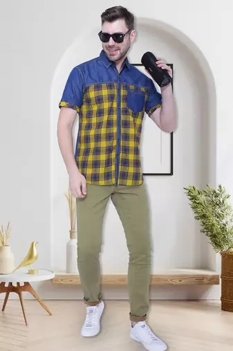 Men's half sleeve casual denim shirt | jeans shirt for men