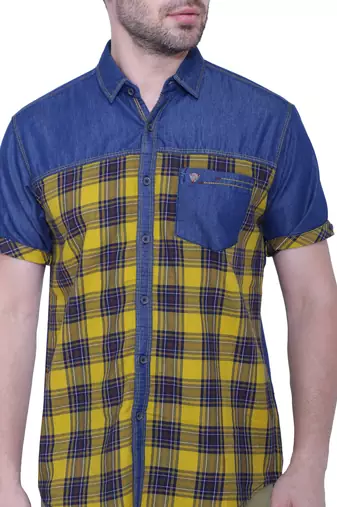 Men's half sleeve casual denim shirt | jeans shirt for men