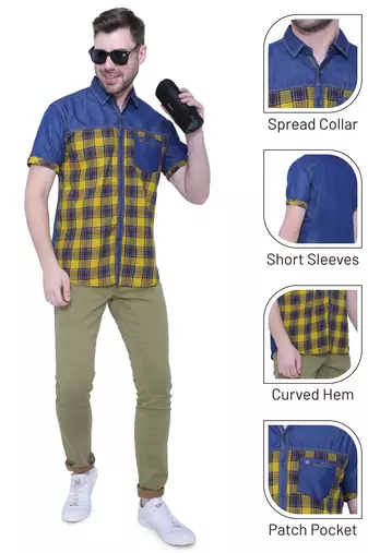 Men's half sleeve casual denim shirt | jeans shirt for men