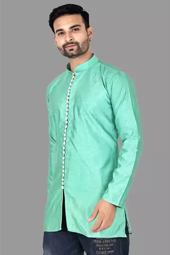 Mens lupi styled stitched pattern kurta    men-kurtas