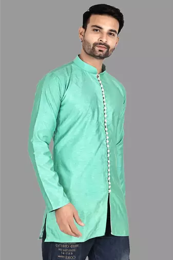Mens lupi styled stitched pattern kurta    men-kurtas