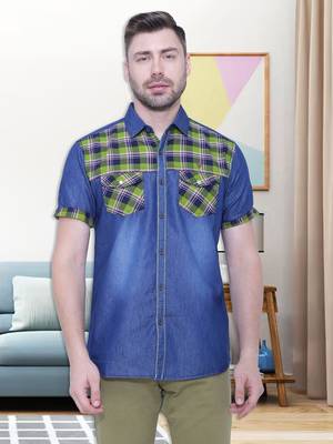 Men's half sleeve casual denim shirt | jeans shirt for men 1