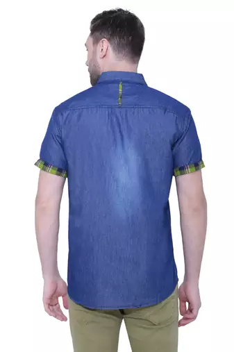 Men's half sleeve casual denim shirt | jeans shirt for men