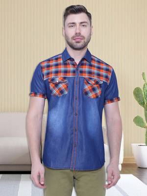 Men's half sleeve casual denim shirt | jeans shirt for men 1