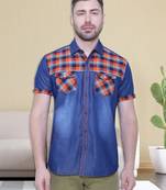Men's half sleeve casual denim shirt | jeans shirt for men