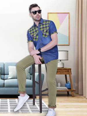 Men's half sleeve casual denim shirt | jeans shirt for men 3
