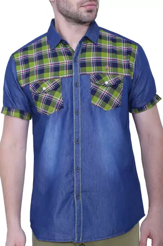 Men's half sleeve casual denim shirt | jeans shirt for men