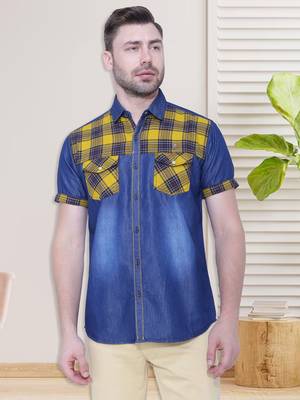 Men's half sleeve casual denim shirt | jeans shirt for men 1