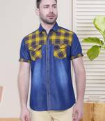 Men's half sleeve casual denim shirt | jeans shirt for men