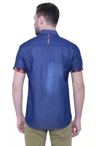 Men's half sleeve casual denim shirt | jeans shirt for men