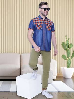 Men's half sleeve casual denim shirt | jeans shirt for men 3