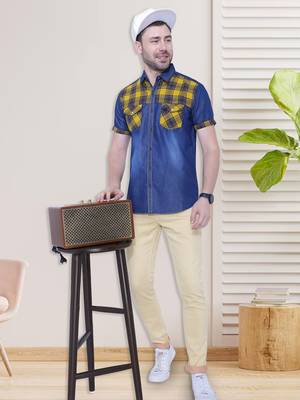 Men's half sleeve casual denim shirt | jeans shirt for men 3