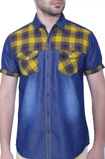 Men's half sleeve casual denim shirt | jeans shirt for men