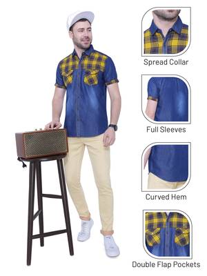 Men's half sleeve casual denim shirt | jeans shirt for men 5