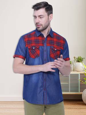 Men's half sleeve casual denim shirt | jeans shirt for men 1