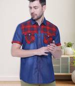 Men's half sleeve casual denim shirt | jeans shirt for men