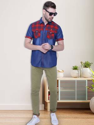 Men's half sleeve casual denim shirt | jeans shirt for men 3