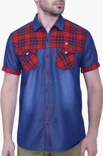 Men's half sleeve casual denim shirt | jeans shirt for men