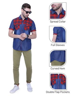 Men's half sleeve casual denim shirt | jeans shirt for men 5