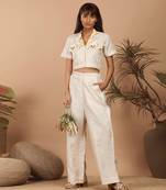 Beige daisy coord set with cute pockets on the top