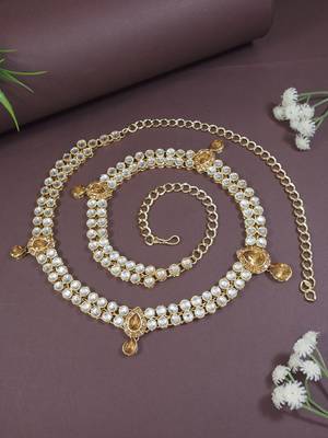  traditional ethnic kundan & stone adjustable kamarband/belly chain/kandora/waist belt 1