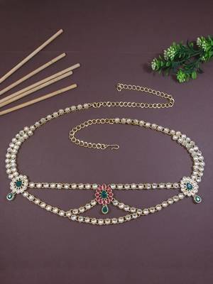 traditional ethnic kundan & stone adjustable kamarband/belly chain/kandora/waist belt 1