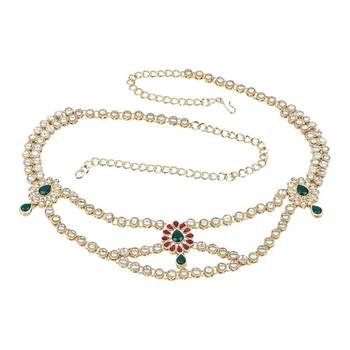 traditional ethnic kundan & stone adjustable kamarband/belly chain/kandora/waist belt 2