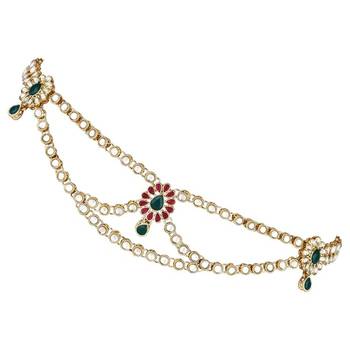 traditional ethnic kundan & stone adjustable kamarband/belly chain/kandora/waist belt 3