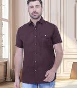 Men's linen blend casual shirt | half sleeves shirt for men