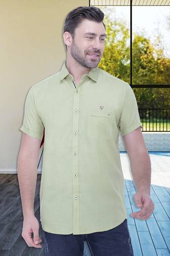 Men's linen blend casual shirt | half sleeves shirt for men