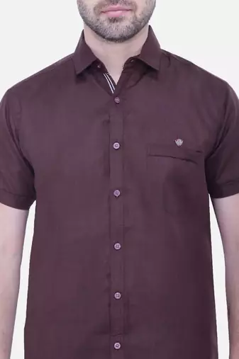 Men's linen blend casual shirt | half sleeves shirt for men