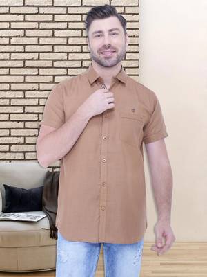 Men's linen blend casual shirt | half sleeves shirt for men 1