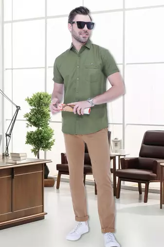 Men's linen blend casual shirt | half sleeves shirt for men