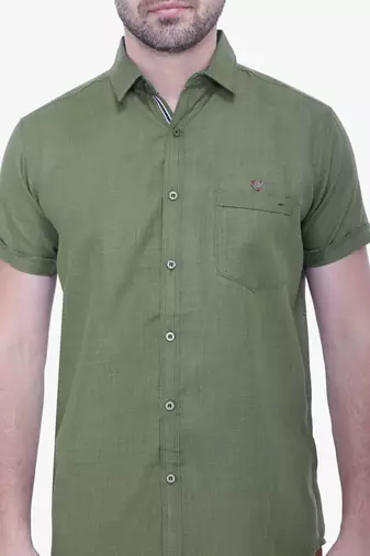 Men's linen blend casual shirt | half sleeves shirt for men