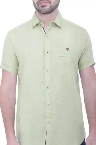 Men's linen blend casual shirt | half sleeves shirt for men