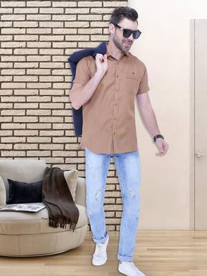 Men's linen blend casual shirt | half sleeves shirt for men 3