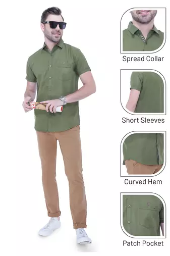 Men's linen blend casual shirt | half sleeves shirt for men