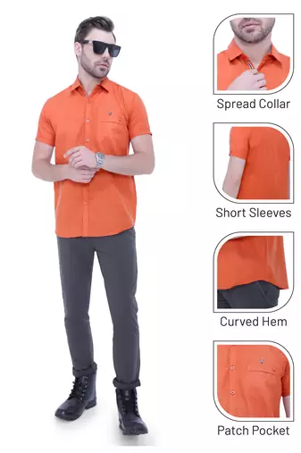 Men's linen blend casual shirt | half sleeves shirt for men