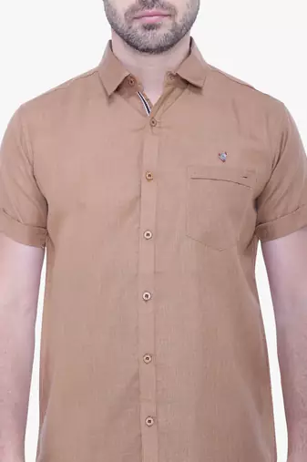 Men's linen blend casual shirt | half sleeves shirt for men