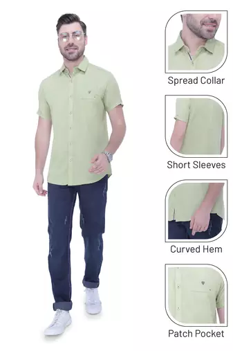 Men's linen blend casual shirt | half sleeves shirt for men