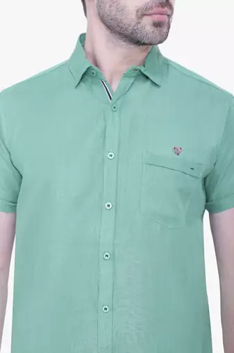 Men's linen blend casual shirt | half sleeves shirt for men