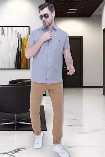Men's linen blend casual shirt | half sleeves shirt for men